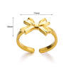 Wholesale Women's Gold Stainless Steel Nonfading Ring With Bow And Geometric Design Electroplated