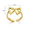 Wholesale Women's Gold Stainless Steel Nonfading Ring With Bow And Geometric Design Electroplated