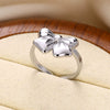 Wholesale Women's Gold Stainless Steel Nonfading Ring With Bow And Geometric Design Electroplated