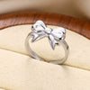 Wholesale Women's Gold Stainless Steel Nonfading Ring With Bow And Geometric Design Electroplated