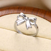 Wholesale Women's Gold Stainless Steel Nonfading Ring With Bow And Geometric Design Electroplated