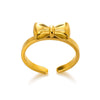 Wholesale Women's Gold Stainless Steel Nonfading Ring With Bow And Geometric Design Electroplated