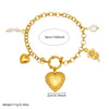 Wholesale Women's Goldplated Carved Stainless Steel Heart Shape Pendant Bracelet