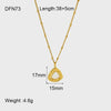 Wholesale Women's Goldplated Stainless Steel Geometric Heartshaped Motherofpearl Pendant Necklace