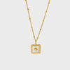 Wholesale Women's Goldplated Stainless Steel Geometric Heartshaped Motherofpearl Pendant Necklace
