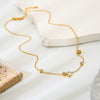 Wholesale Women's Goldplated Stainless Steel Geometric Water Drop Zircon Pendant Necklace And Earrings Jewelry Set With Oshaped Chain