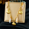 Wholesale Women's Goldplated Stainless Steel Heart Shape And Flower Pattern Hollow Pendant Necklace With Cross Chain