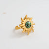 Wholesale Women's Goldplated Stainless Steel Sunflower Flower Ring With Minimalist Design