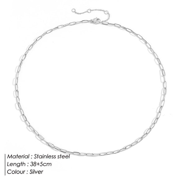 Wholesale Women's Goldplated Stainless Steel Ushaped Elliptical Chain Necklace