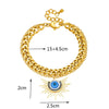 Wholesale Women's Goldplated Titanium Steel Doublelayer Chain Awn Star Eye Pendant Bracelet