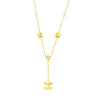 Wholesale Women's Goldplated Titanium Steel Yshape Arc De Triomphe Tassel Necklace With Ochain