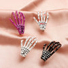 Wholesale Women's Gothic Acrylic Side Clip Hair Accessories With Skull Hand Bone And Ghost Gripper Pattern Electroplated