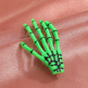 Wholesale Women's Gothic Acrylic Side Clip Hair Accessories With Skull Hand Bone And Ghost Gripper Pattern Electroplated