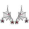 Wholesale Women's Gothic Style Animal Patterned Zinc Alloy Bat Spider Pendant Earrings With 14K Gold Ear Needles And Electroplating