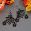 Wholesale Women's Gothic Style Animal Patterned Zinc Alloy Bat Spider Pendant Earrings With 14K Gold Ear Needles And Electroplating