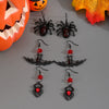 Wholesale Women's Gothic Style Animal Patterned Zinc Alloy Bat Spider Pendant Earrings With 14K Gold Ear Needles And Electroplating