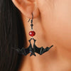 Wholesale Women's Gothic Style Animal Patterned Zinc Alloy Bat Spider Pendant Earrings With 14K Gold Ear Needles And Electroplating