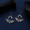 Wholesale Women's Gothic Style Zinc Alloy Chain Moth Crescent Earrings With Animal Pattern And Electroplating