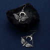 Wholesale Women's Gothic Style Zinc Alloy Chain Moth Crescent Earrings With Animal Pattern And Electroplating
