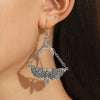 Wholesale Women's Gothic Style Zinc Alloy Chain Moth Crescent Earrings With Animal Pattern And Electroplating