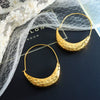 Wholesale Women's Greek Exaggerated Retro Shipshaped Titanium Steel Embossed Electroplated Light Luxury Geometric Jewelry Earrings