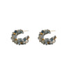 Wholesale Women's Hailanbao Geometric Handmade Small Fresh Style Round Aquamarine Earrings