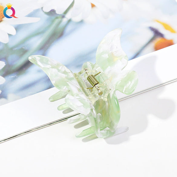 Wholesale Women's Hair Accessories Acetic Acid Plate Butterfly Shape Handmade Hair Grab Clip