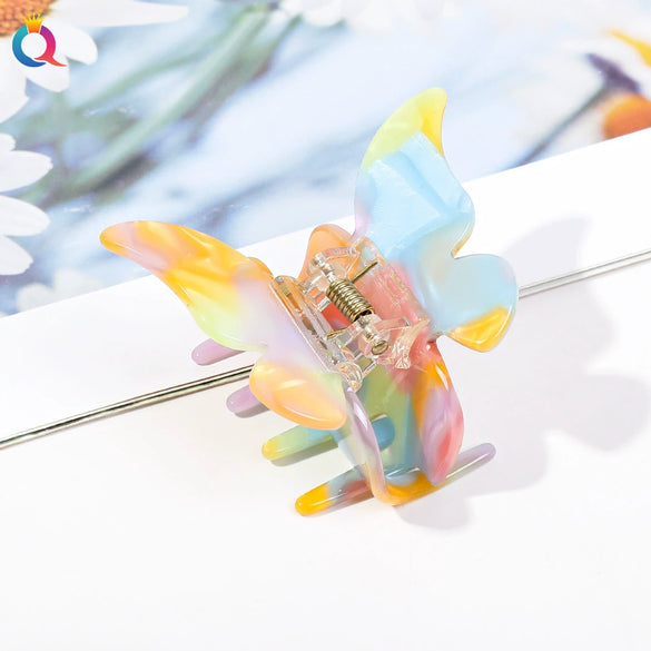 Wholesale Women's Hair Accessories Acetic Acid Plate Butterfly Shape Handmade Hair Grab Clip