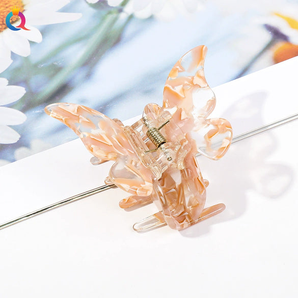 Wholesale Women's Hair Accessories Acetic Acid Plate Butterfly Shape Handmade Hair Grab Clip