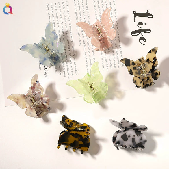 Wholesale Women's Hair Accessories Acetic Acid Plate Butterfly Shape Handmade Hair Grab Clip