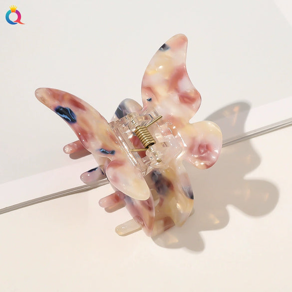 Wholesale Women's Hair Accessories Acetic Acid Plate Butterfly Shape Handmade Hair Grab Clip