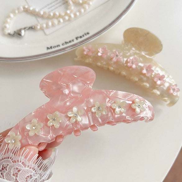 Wholesale Women's Hair Accessories Cherry Blossom Grab Clip Acetic Acid Handmade High End Head Hairpin