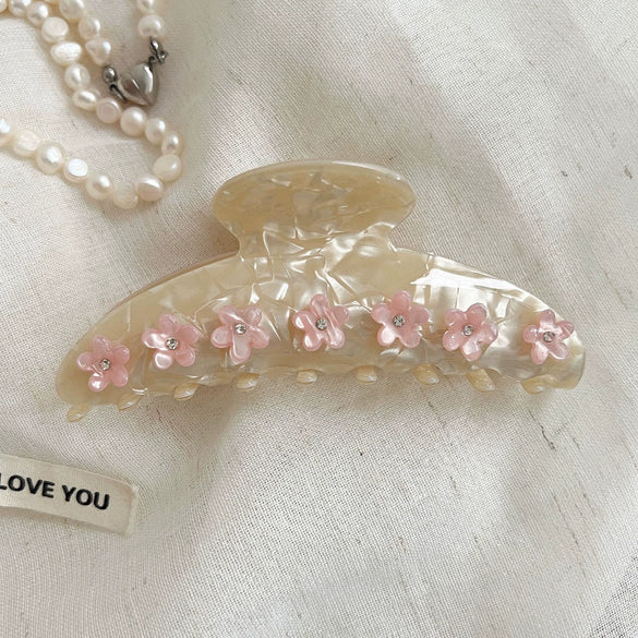 Wholesale Women's Hair Accessories Cherry Blossom Grab Clip Acetic Acid Handmade High End Head Hairpin