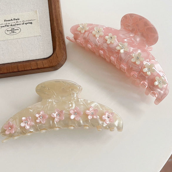 Wholesale Women's Hair Accessories Cherry Blossom Grab Clip Acetic Acid Handmade High End Head Hairpin