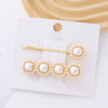 Wholesale Women's Hair Accessories Imitation Pearl Hairpin Specialshaped Square Oval Electroplated
