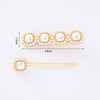 Wholesale Women's Hair Accessories Imitation Pearl Hairpin Specialshaped Square Oval Electroplated