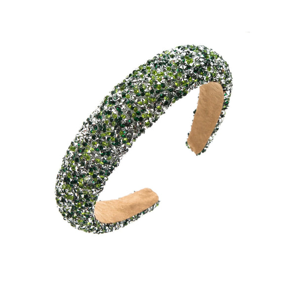 Wholesale Women's Hair Accessories Sponge Wide Edge Headband With Inlaid Small Rhinestones Pure Handmade Geometric Style Non Slip
