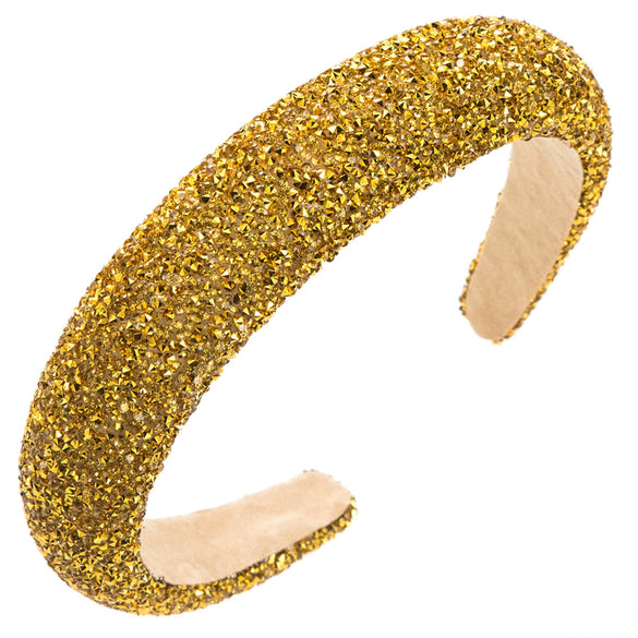 Wholesale Women's Hair Accessories Sponge Wide Edge Headband With Inlaid Small Rhinestones Pure Handmade Geometric Style Non Slip