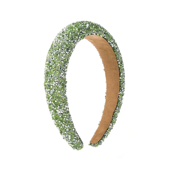 Wholesale Women's Hair Accessories Sponge Wide Edge Headband With Inlaid Small Rhinestones Pure Handmade Geometric Style Non Slip