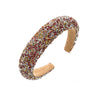 Wholesale Women's Hair Accessories Sponge Wide Edge Headband With Inlaid Small Rhinestones Pure Handmade Geometric Style Non Slip