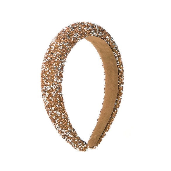 Wholesale Women's Hair Accessories Sponge Wide Edge Headband With Inlaid Small Rhinestones Pure Handmade Geometric Style Non Slip