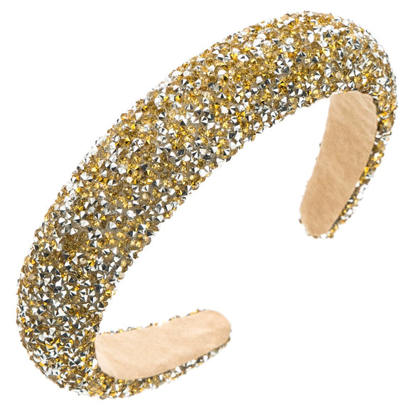 Wholesale Women's Hair Accessories Sponge Wide Edge Headband With Inlaid Small Rhinestones Pure Handmade Geometric Style Non Slip