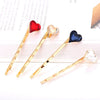 Wholesale Women's Hair Accessories Zinc Alloy Heart Side Clip Bangs Clip Electroplating