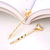 Wholesale Women's Hair Accessories Zinc Alloy Heart Side Clip Bangs Clip Electroplating