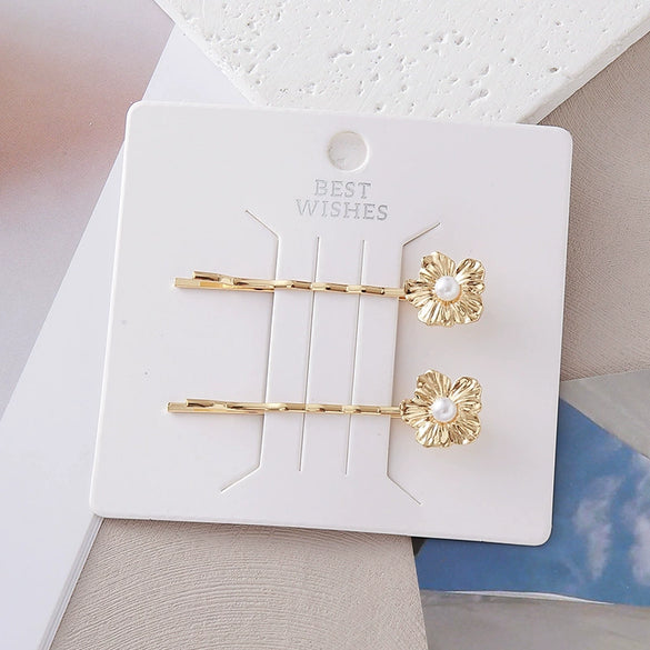Wholesale Women's Hair Clip Alloy Golden Flower Antique Style Electroplated