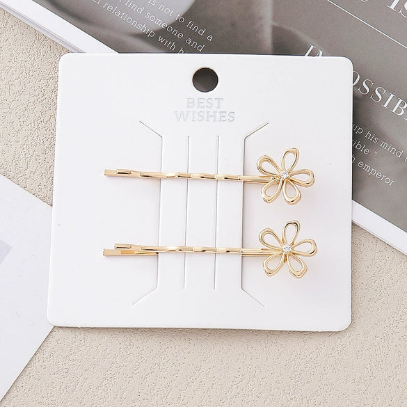 Wholesale Women's Hair Clip Alloy Golden Flower Antique Style Electroplated