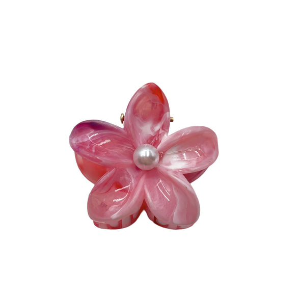 Wholesale Women's Hair Grab Clip Acetic Acid Pearl Flower Handmade