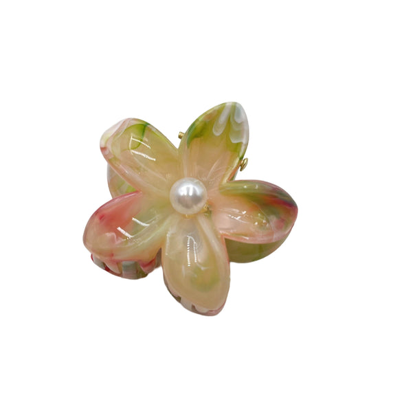 Wholesale Women's Hair Grab Clip Acetic Acid Pearl Flower Handmade