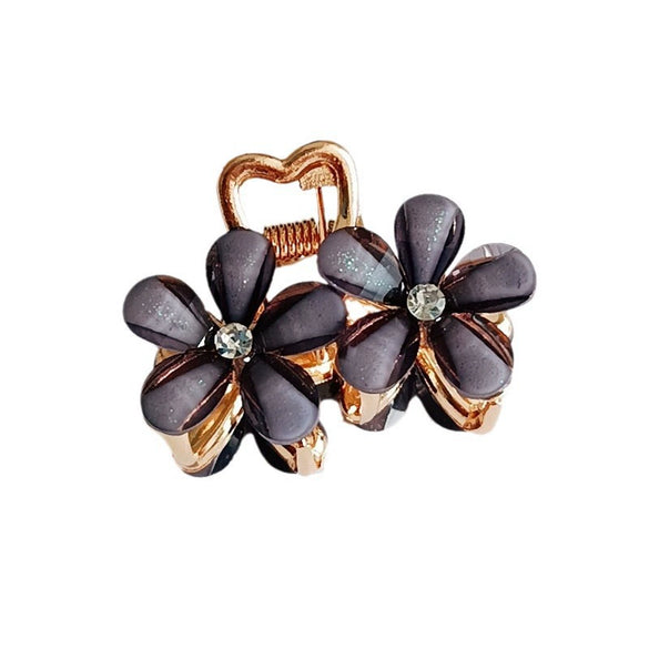 Wholesale Women's Hairpin Alloy Light Luxury Crystal Flower Shark Clip Electroplated
