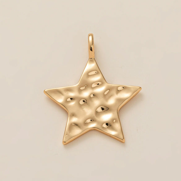 Wholesale Women's Hand Hammered Copper Gold Plated Love Necklace With Star Shape Celestial Pendant Diy Accessories